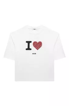 Хлопковая футболка MSGM kids
