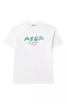 Хлопковая футболка MSGM kids