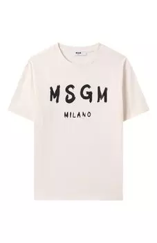 Хлопковая футболка MSGM kids