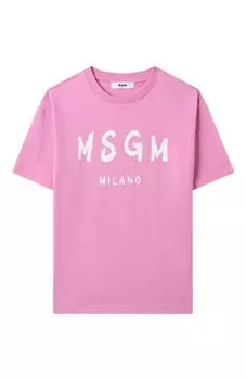 Хлопковая футболка MSGM kids