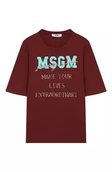 Хлопковая футболка MSGM kids
