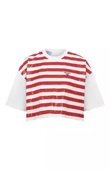 Хлопковая футболка Prada