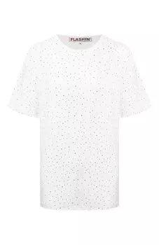 Хлопковая футболка с отделкой стразами Flashin