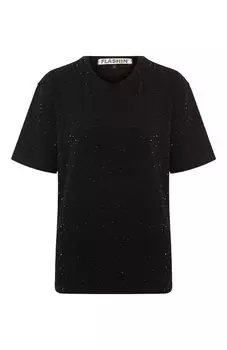 Хлопковая футболка с отделкой стразами Flashin