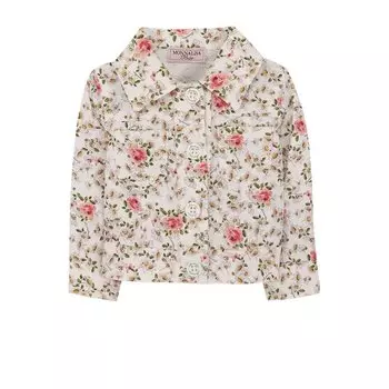 Хлопковая куртка с принтом Monnalisa