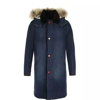 Хлопковая парка на молнии с меховой подкладкой Kiton