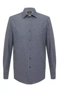 Хлопковая рубашка BOSS Camel