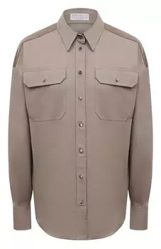 Хлопковая рубашка Brunello Cucinelli