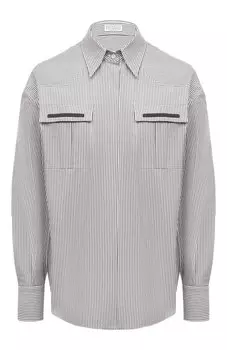 Хлопковая рубашка Brunello Cucinelli