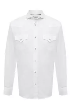 Хлопковая рубашка Brunello Cucinelli