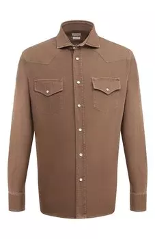 Хлопковая рубашка Brunello Cucinelli