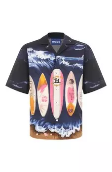 Хлопковая рубашка HUGO Blue