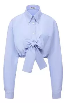 Хлопковая рубашка Miu Miu