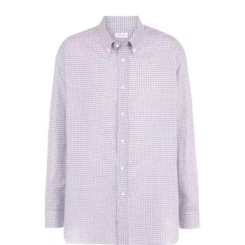 Хлопковая рубашка с воротником button down Brioni