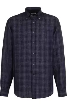 Хлопковая рубашка с воротником button down Brioni