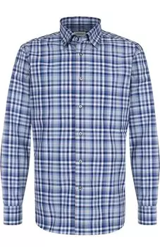 Хлопковая рубашка в клетку Brioni