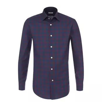 Хлопковая рубашка в клетку Kiton