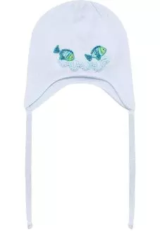 Хлопковая шапка с вышивкой Il Trenino