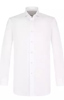 Хлопковая сорочка с воротником акула Brioni