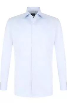 Хлопковая сорочка с воротником акула Ermenegildo Zegna