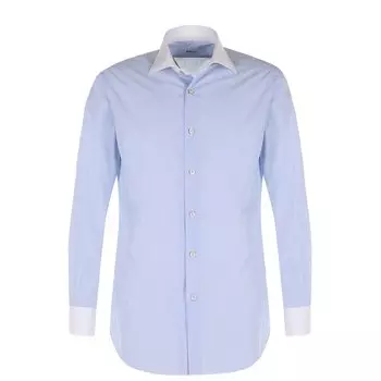 Хлопковая сорочка с воротником акула Kiton