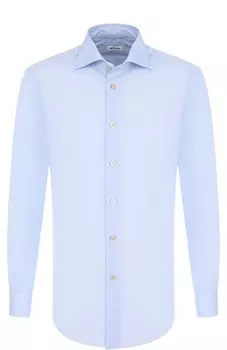 Хлопковая сорочка с воротником акула Kiton