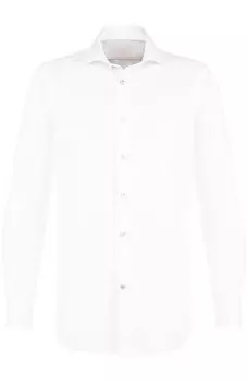 Хлопковая сорочка с воротником кент Kiton