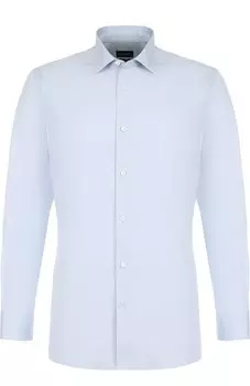 Хлопковая сорочка с воротником кент Zegna