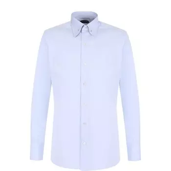 Хлопковая сорочка с воротником на булавке Tom Ford