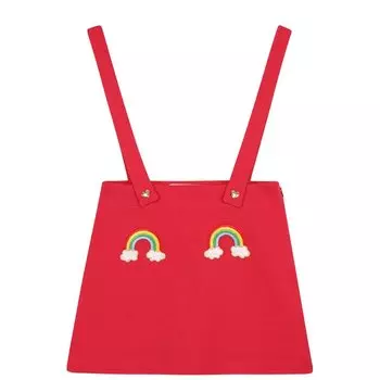 Хлопковая юбка с аппликациями на подтяжках Vivetta