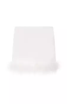 Хлопковая юбка с отделкой перьями Giuseppe di Morabito