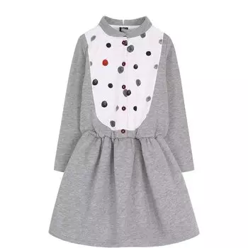 Хлопковое мини-платье с контрастной вставкой Leoca