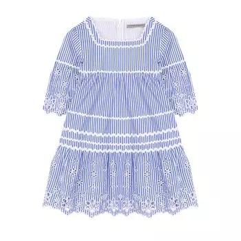 Хлопковое мини-платье с кружевной отделкой Ermanno Scervino