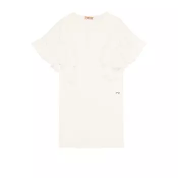 Хлопковое мини-платье с оборками и кружевной отделкой N21