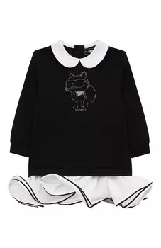 Хлопковое платье Karl Lagerfeld Kids