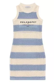 Хлопковое платье Philosophy di Lorenzo Serafini Kids