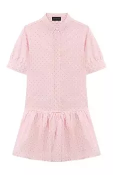 Хлопковое платье-рубашка Emporio Armani