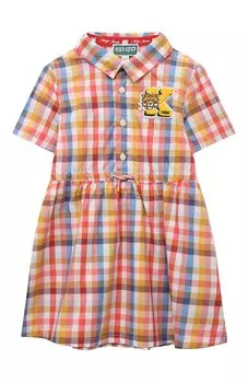 Хлопковое платье-рубашка Kenzo