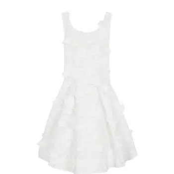 Хлопковое платье с цветочной аппликацией Quis Quis