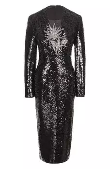 Хлопковое платье с отделкой пайетками YANINA