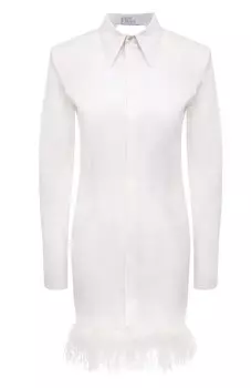 Хлопковое платье с отделкой перьями Giuseppe di Morabito
