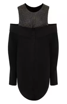 Хлопковое платье с отделкой стразами Giuseppe di Morabito