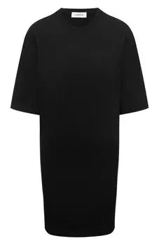 Хлопковое платье с отделкой стразами Laneus