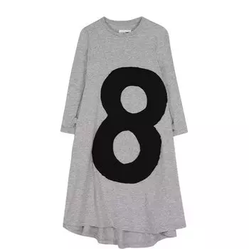 Хлопковое платье свободного кроя с аппликацией NUNUNU