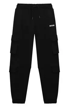 Хлопковые брюки-карго MSGM kids