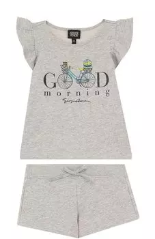 Хлопковый комплект из топа и шорт Armani Junior