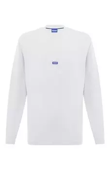 Хлопковый лонгслив HUGO Blue