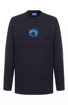 Хлопковый лонгслив HUGO Blue