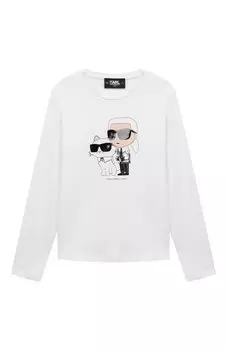 Хлопковый лонгслив Karl Lagerfeld Kids