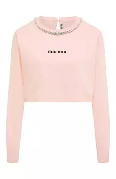 Хлопковый лонгслив Miu Miu